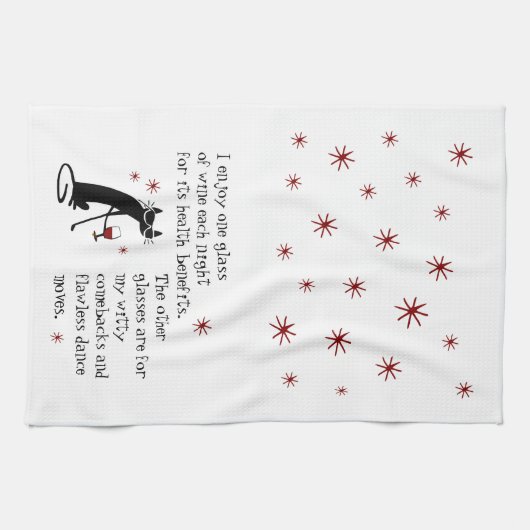 Witty Comebacks Weine Zitat Black Cat Geschirrtuch (Horizontal)