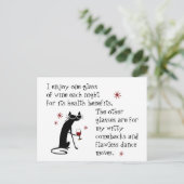 Witty Comebacks Weine Zitat Black Cat Postkarte (Stehend Vorderseite)