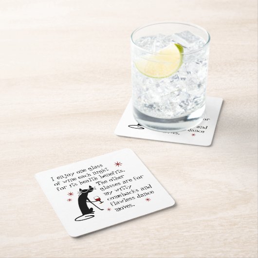 Witty Comebacks Weine Zitat Black Cat Rechteckiger Pappuntersetzer (Vor Ort)