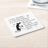 Witty Comebacks Weine Zitat Black Cat Rechteckiger Pappuntersetzer (angewinkelt)