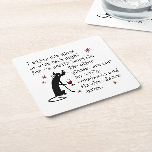 Witty Comebacks Weine Zitat Black Cat Rechteckiger Pappuntersetzer (angewinkelt)