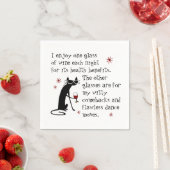 Witty Comebacks Weine Zitat Black Cat Serviette (Beispiel)