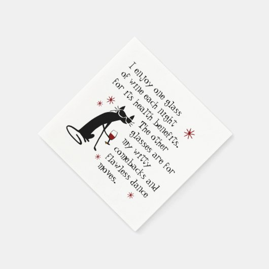 Witty Comebacks Weine Zitat Black Cat Serviette (Ecke)