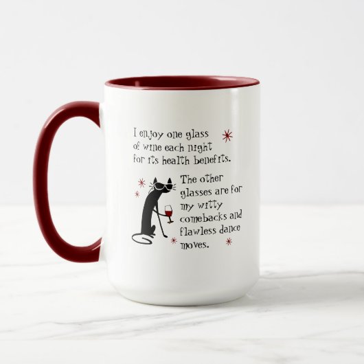Witty Comebacks Weine Zitat Black Cat Tasse (Links)