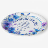 💍 Witty Cornflowers und Lavender Elegance Pappteller (Schrägansicht)