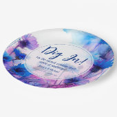 💍 Witty Cornflowers und Lavender Elegance Pappteller (Schrägansicht)