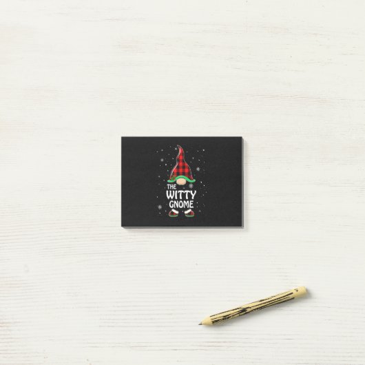 Witty Gnome Buffalo Kariert Matching Family Christ Post-it Klebezettel (Auf Schreibtisch)