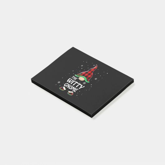 Witty Gnome Buffalo Kariert Matching Family Christ Post-it Klebezettel (angewinkelt)