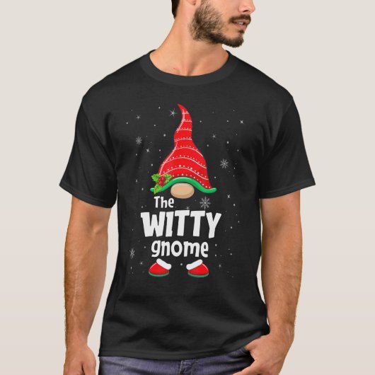 Witty Gnome Matching Family Group Weihnachts-Party T-Shirt (Vorderseite)