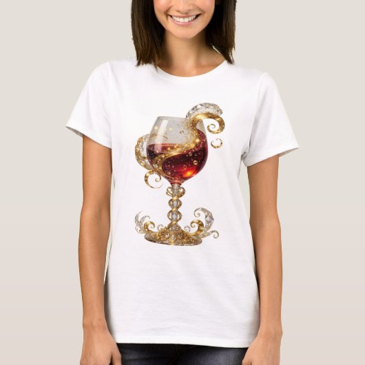 Witty Gold ABSTRACT ART Statement T-Shirt (Vorderseite)