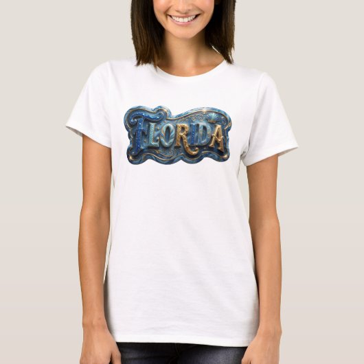 Witty Gold FLORIDA Slogan T-Shirt (Vorderseite)