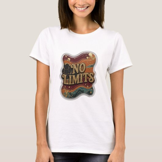 Witty Gold NO LIMITS Slogan T-Shirt (Vorderseite)