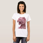 Witty Gold ROSA TIGER Fettes Design T-Shirt (Vorne ganz)