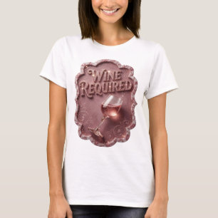 Witty Gold WINE REQUIRED Künstlerisches Motiv T-Shirt