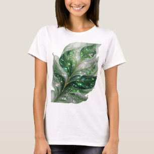 Witty Green GRÜNE BLÄTTER MIT STERNEN Künstlerisch T-Shirt