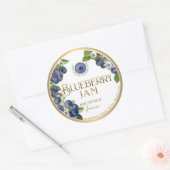 Witty Logo Design Elegant Blueberry Jam Preserve Runder Aufkleber (Umschlag)