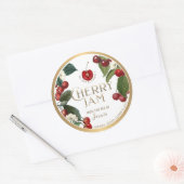Witty Logo Design Elegant Cherry Jam Preserve Runder Aufkleber (Umschlag)