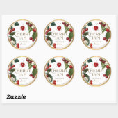 Witty Logo Design Elegant Cherry Jam Preserve Runder Aufkleber (Blatt)