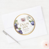 Witty Logo Design Elegant Plum Jam Preserve Runder Aufkleber (Umschlag)