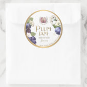 Witty Logo Design Elegant Plum Jam Preserve Runder Aufkleber (Tasche)