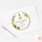 Witty Logo Design Elegante Ananas Jam Classic Ro Runder Aufkleber (Umschlag)