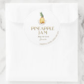 Witty Logo Design Elegante Ananas Jam Classic Ro Runder Aufkleber (Tasche)