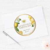Witty Logo Design Elegante Grapefruit Marmalade Runder Aufkleber (Umschlag)