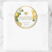 Witty Logo Design Elegante Grapefruit Marmalade Runder Aufkleber (Tasche)