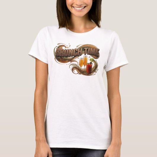 Witty Orange BRUNCH TIME Grafik T-Shirt (Vorderseite)