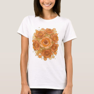 Witty Orange ORANGE ROSEN UND GOLDENE STERNE T-Shirt