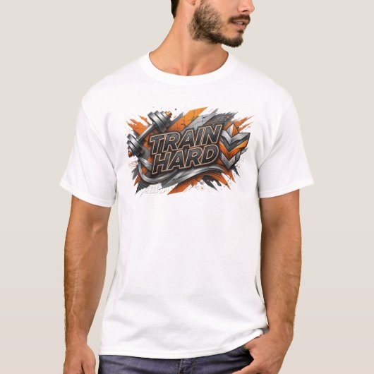 Witty Orange TRAIN HARD T-Shirt (Vorderseite)