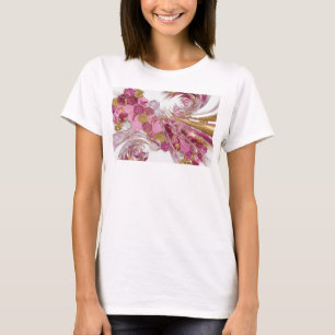 Witty Pink GOLDEN PINK GLITTER 3D Text Kunst T-Shirt