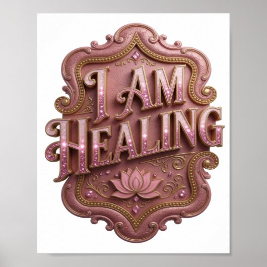 Witty Pink I AM HEALING Poster (Vorne)