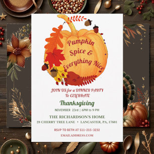 Witty Quote Orange Fall Foliage Pumpkin Gewürz Einladung