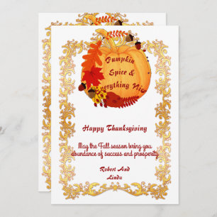 Witty Quote Orange Fall Pumpkin Gewürz Gold Frame