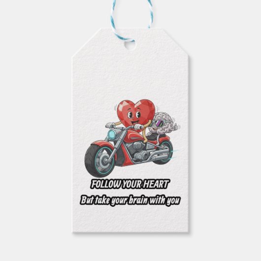witty relationship quote gift heart riding bike geschenkanhänger (Vorderseite)
