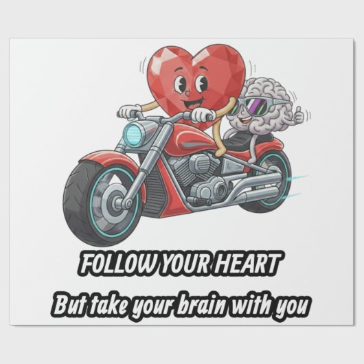 witty relationship quote gift heart riding bike geschenkpapier (Flach)
