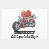 witty relationship quote gift heart riding bike geschenkpapier set (Vorderseite 3)