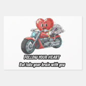 witty relationship quote gift heart riding bike geschenkpapier set (Vorderseite 2)