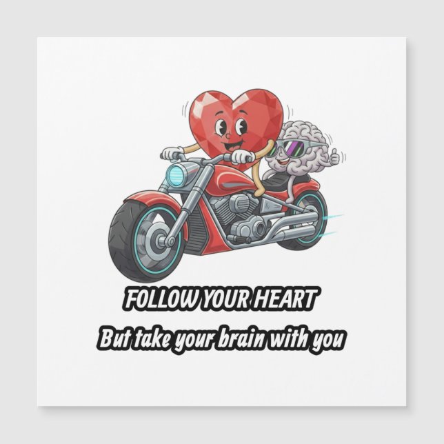 witty relationship quote gift heart riding bike magnetkarte (Vorderseite)