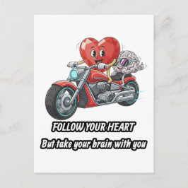 witty relationship quote gift heart riding bike postkarte
