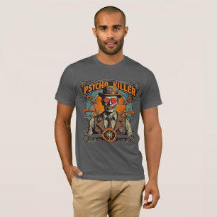 Witty Retro Comic Art Steampunk Psycho Killer T-Shirt