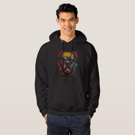 Witty Retro Dog: Ihr spielerischer Begleiter Hoodie (Vorne ganz)