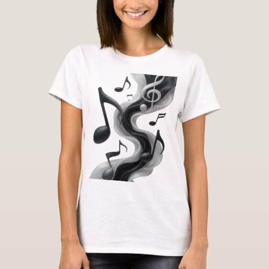 Witty Silver MUSIC IN MOTION Text Design T-Shirt (Vorderseite)