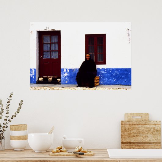 Witwe, Nazarre, Portugal Poster (Küche)