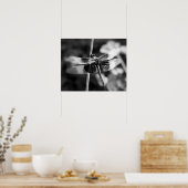 Witwen Skimmer Dragonfly Schwarz & Weiß Fotografie Poster (Küche)