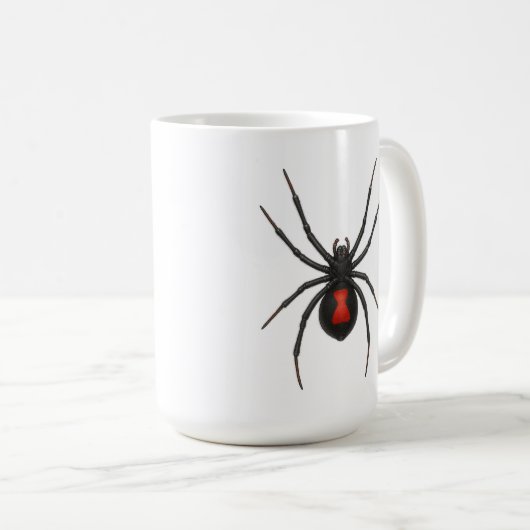 Witwenwarnung: Schwarze Witwenspinne Kaffeetasse (VorderseiteRechts)