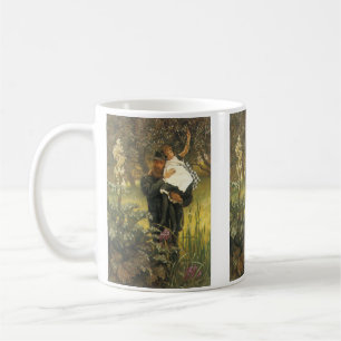 Witwer von Tissot, Vintage viktorianische Porträtk Kaffeetasse