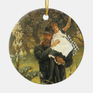 Witwer von Tissot, Vintage viktorianische Porträtk Keramik Ornament
