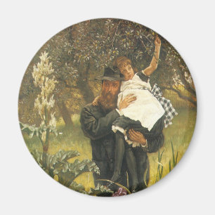 Witwer von Tissot, Vintage viktorianische Porträtk Magnet